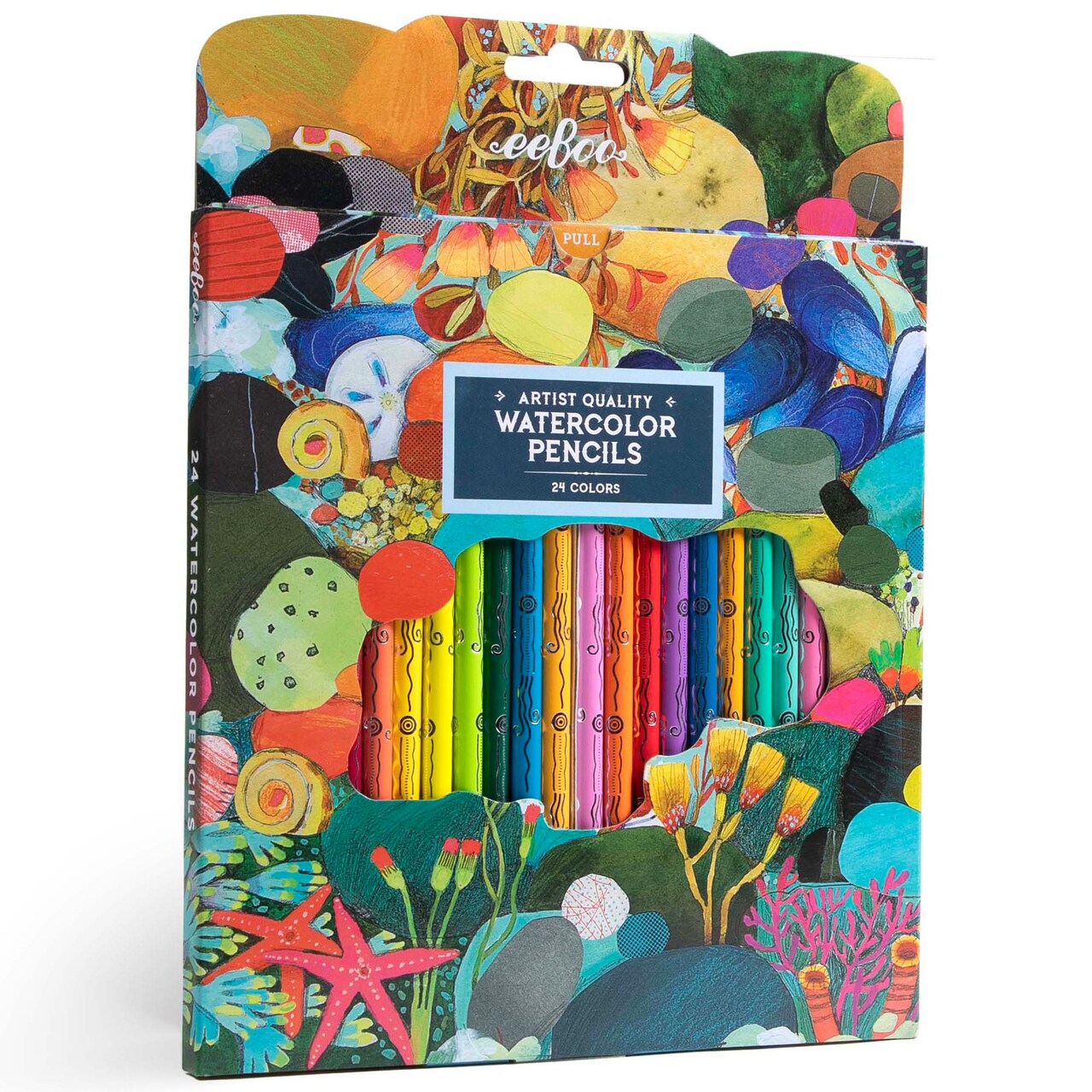 eeBoo Piece & Love: Tidepool Watercolor Pencils - 24 Count - Adults Artist Quality Pencils, Arts & Crafts